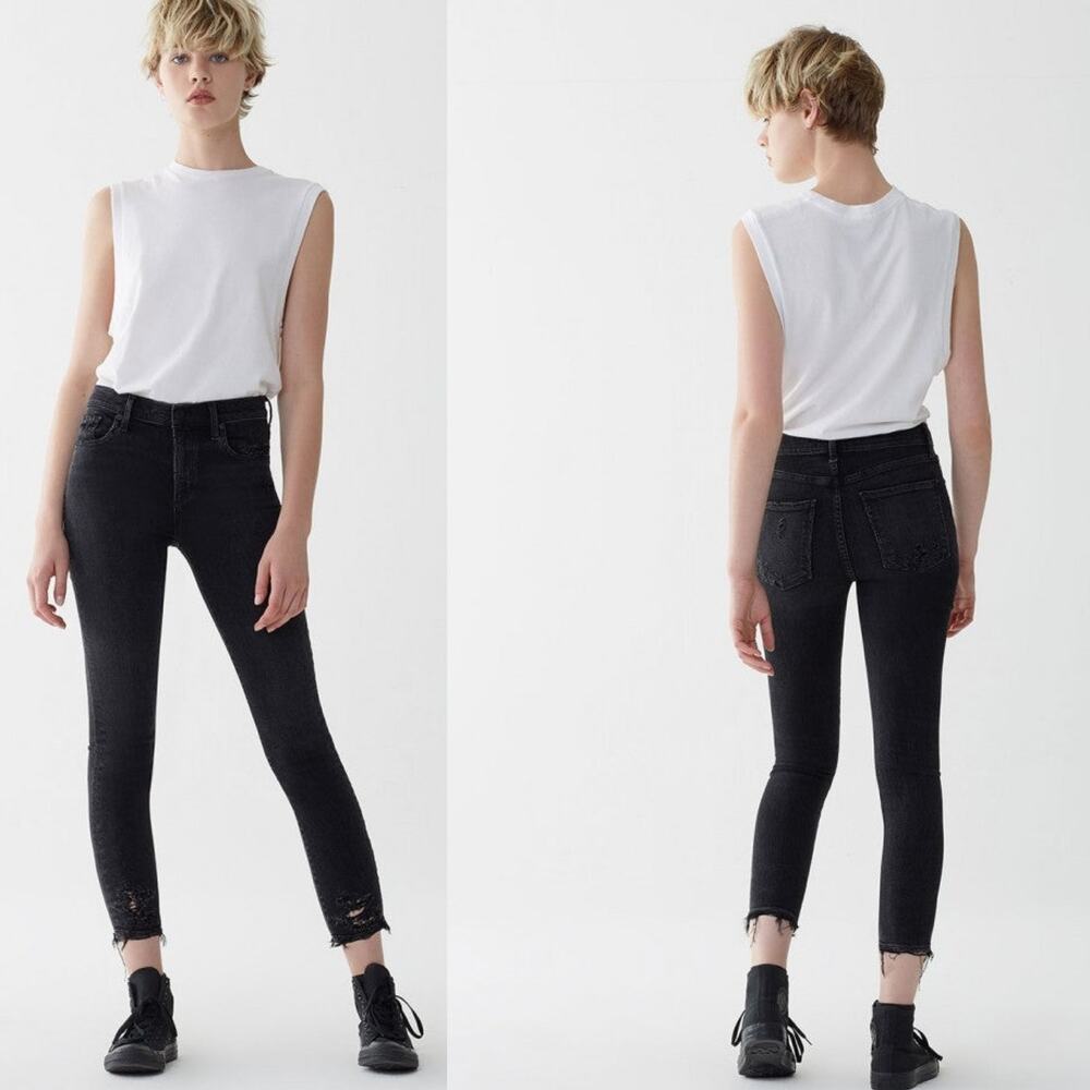 Agolde Sophie High Rise Skinny Distressed Crop Jeans Size 25